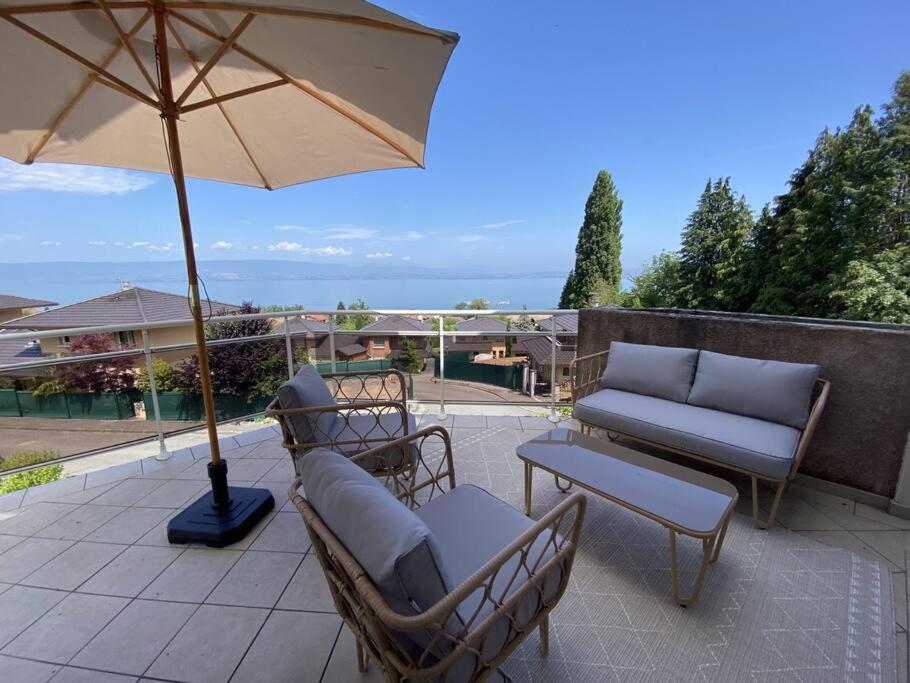 Magnifique Appart Renove Evian Duplex Vue Lac 8 Pers Kültér fotó
